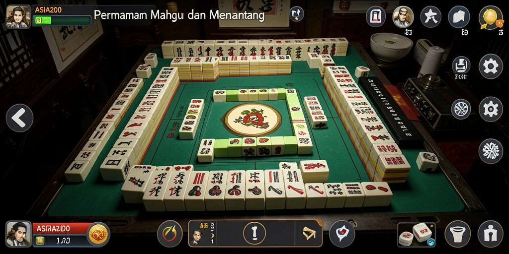 Screenshot ASIA200 menampilkan gameplay Mahjong yang menarik dan seru.