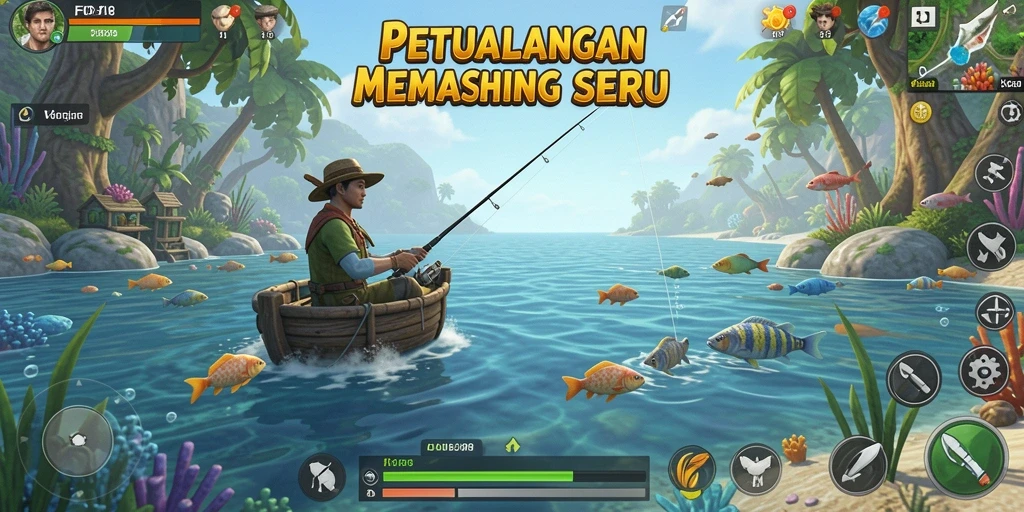 Gameplay menegangkan saat memancing ikan besar di FO8.