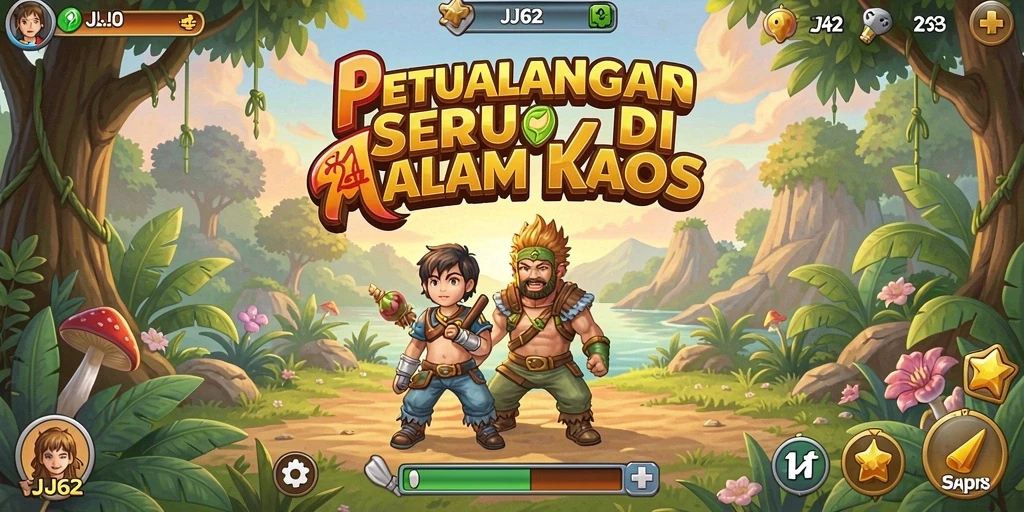 Screenshot utama JJ62 menampilkan eksplorasi luar biasa dalam dunia petualangan.