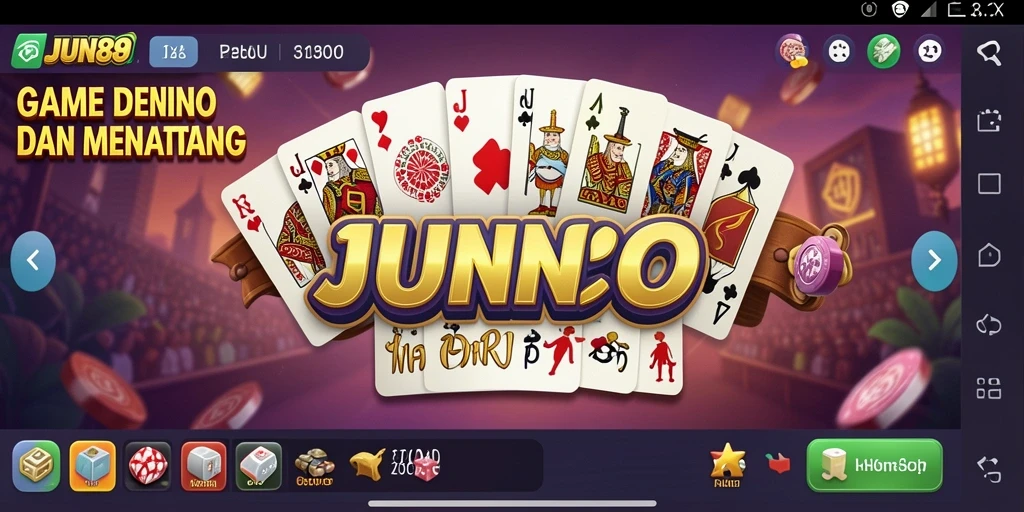 Screenshot gameplay JUN88 dengan suasana domino yang mengasyikkan.