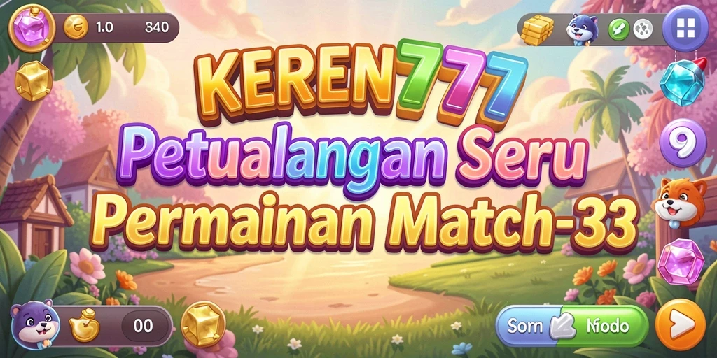Tampilan gameplay seru dari KEREN777 saat mencocokkan item.