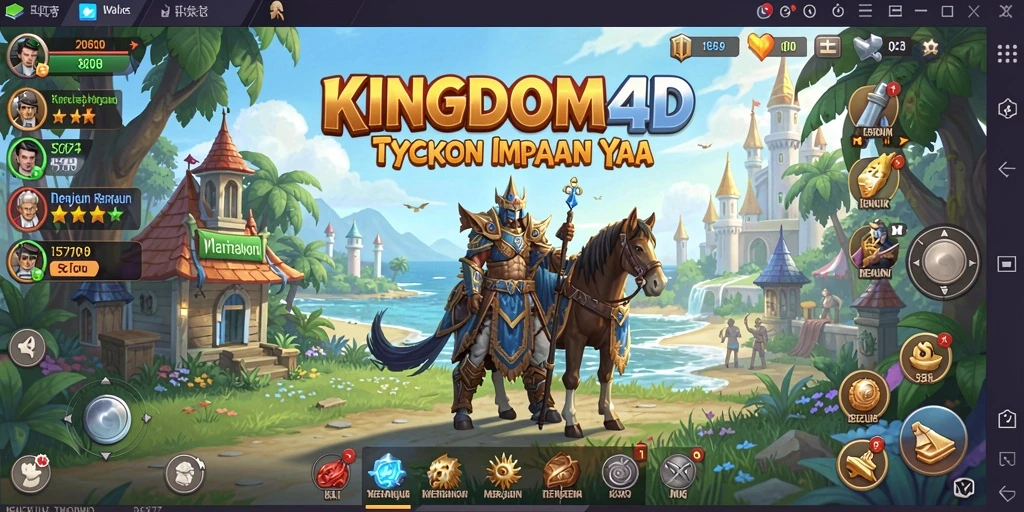 Tampilan gameplay yang menarik dari KINGDOM4D saat membangun kerajaan.