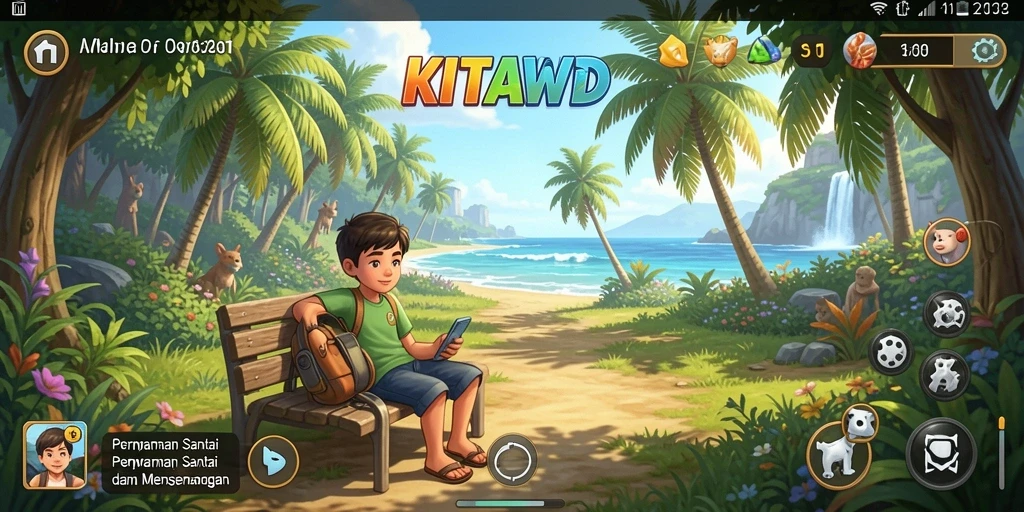 Tampilan gameplay KITAWD yang santai dan menyenangkan.