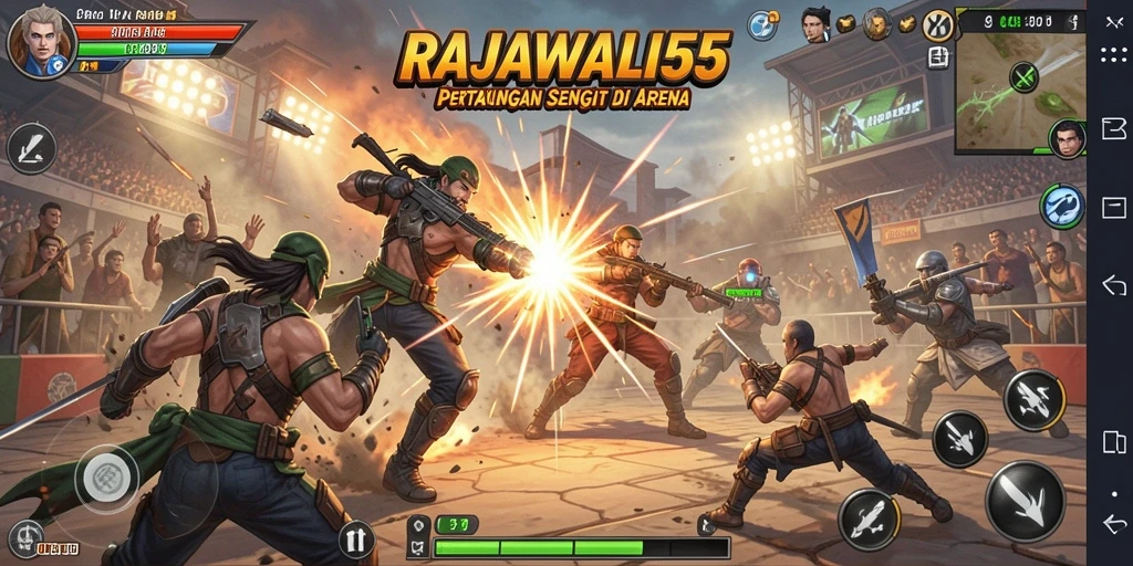 Screenshot dari gameplay RAJAWALI55 yang menampilkan pertarungan luar biasa.