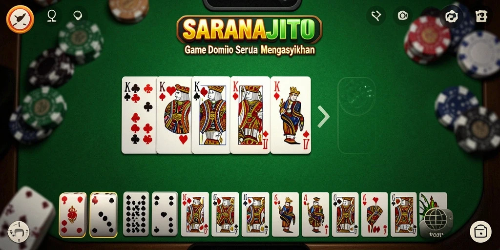 Tampilan gameplay Domino yang seru dan interaktif.