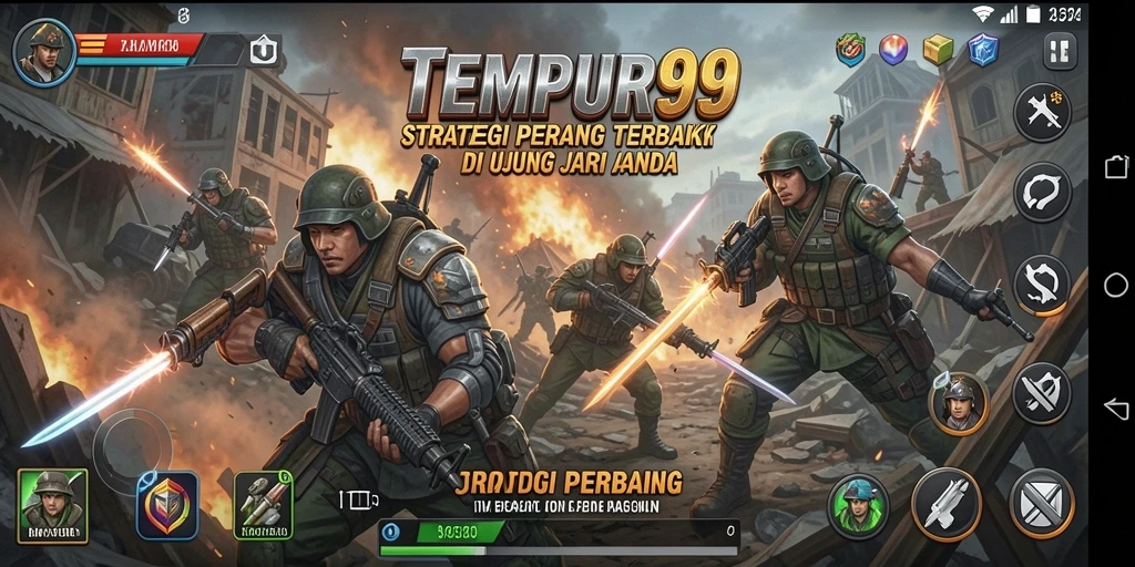 Tampilan gameplay TEMPUR99 yang menegangkan dan strategis.