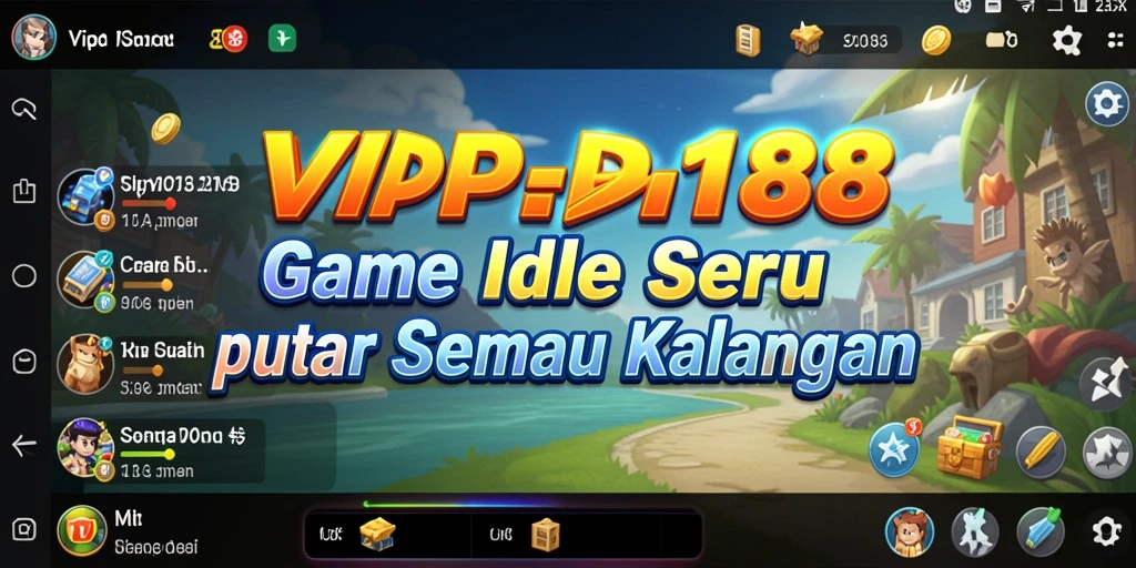 Tampilan gameplay menarik dari VIP188 yang menampilkan karakter dan fitur Idle.