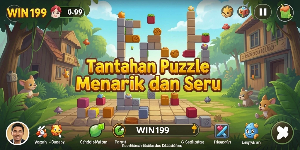 Tampilan gameplay puzzle menantang yang seru dan menarik.